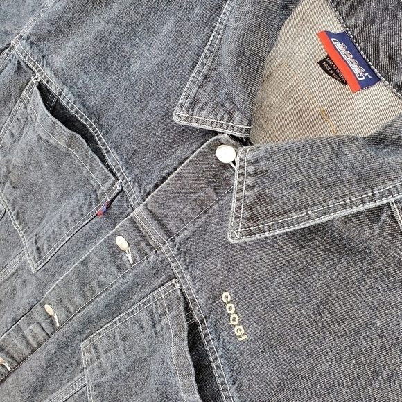 Vtg Coogi Denim Jacket Men XL Blue Hip Hop Trucker Utility Barn Chore Cotton Y2K - Picture 10 of 16